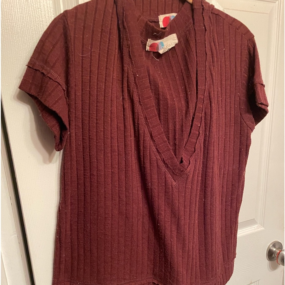 Free people beach two piece sweater crop bottoms medium